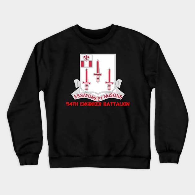 54th Engineer Battalion w Stencil Gothic Crewneck Sweatshirt by twix123844